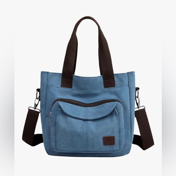 Blue denim canvas tote/shoulder/crossbody bag -women’s. - Picture 4 of 16